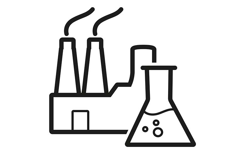 Icono de sistemas de gestión de fluidos para fabricación y mezcla de productos químicos
