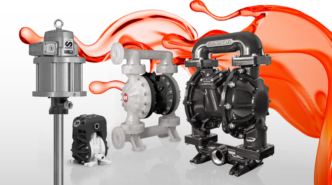 Several industrial process pumps with hidraulic fluid
