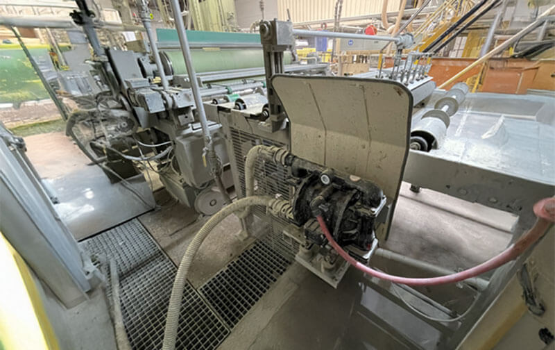 AODD installed on a ceiling panel production industry