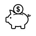 Icono de ahorro de costes y optimización en la gestión de fluidos industriales