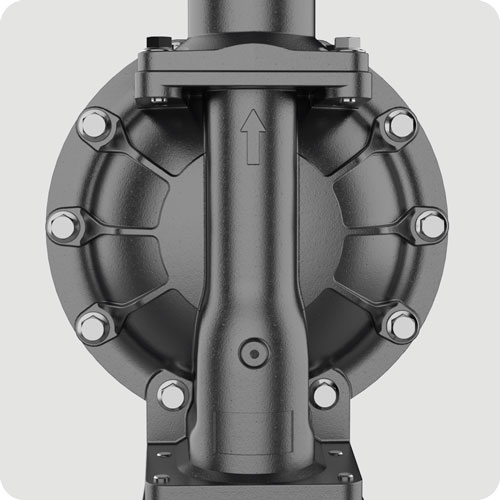 Detalle de los materiales de alta calidad de la bomba neumática de doble diafragma SAMOA UP15
