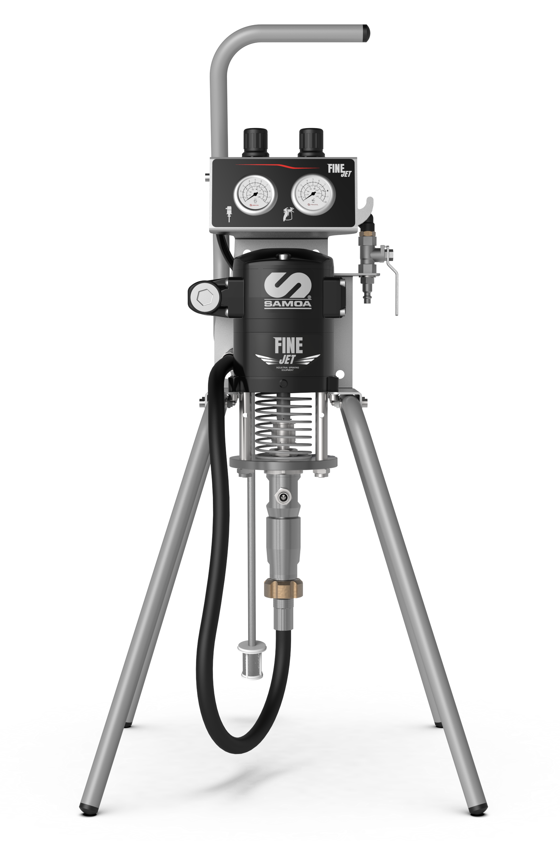 Front view of Fine-Jet air-controlled airless spray system for precision finishing