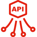 Icono de API robusta para integración eficiente con software industrial de terceros