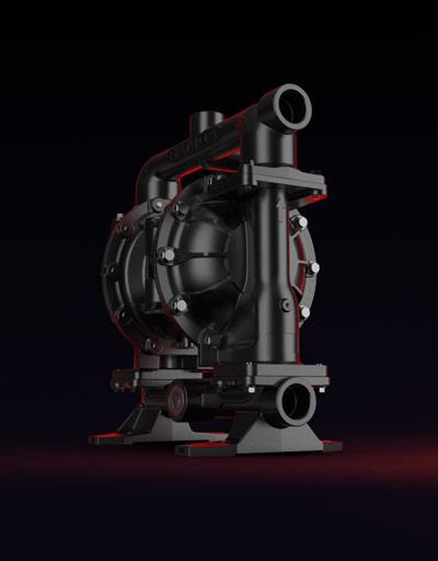 SAMOA UP15 air-operated diaphragm pump in left-front perspective view