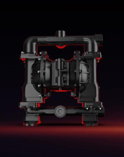 SAMOA UP15 air-operated diaphragm pump in front view