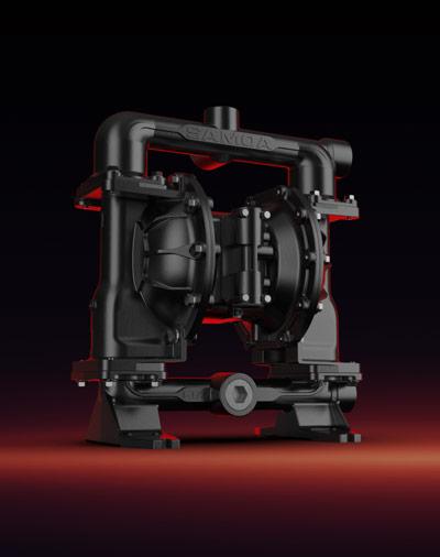 SAMOA UP15 air-operated diaphragm pump in right-front perspective view