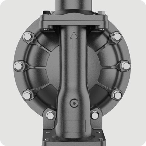 Close-up showing the high-grade materials used in the SAMOA UP15 air-operated diaphragm pump