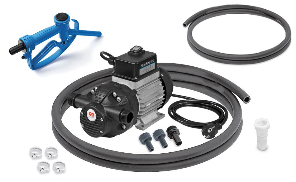230 V AC SOLURA SERIES STATIONARY ELECTRIC PUMP PACKAGE FOR ADBLUE/DEF WITH NOZZLE AND FOOT VALVE, 30 L/MIN