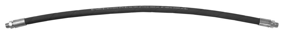 GREASE OUTLET HOSE, DOUBLE STEEL BRAID, 500 MM