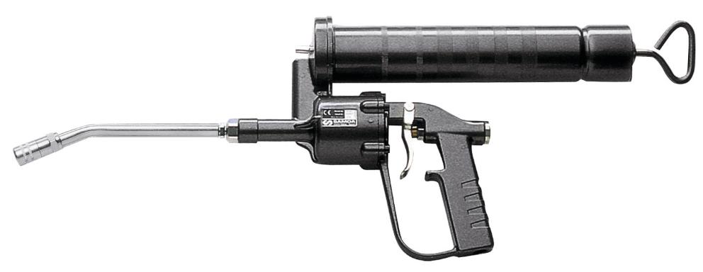 HAND HELD AIR OPERATED GREASE PUMP, 500 CC, RIGID OUTLET