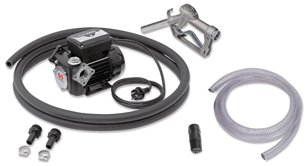 230 V AC POLARIS SERIES ELECTRIC PUMP STATIONARY PACKAGE FOR DIESEL WITH NOZZLE AND SUCTION STATIONARY PACKAGE, 50 L/MIN