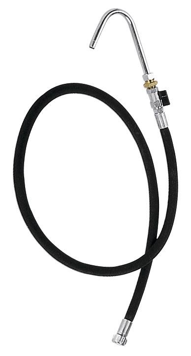 DELIVERY HOSE FOR MEDIUM PRESSURE PUMPS, TRANSPARENT, 1,5 M WITH 135⁰ NOZZLE AND SHUT OFF VALVE