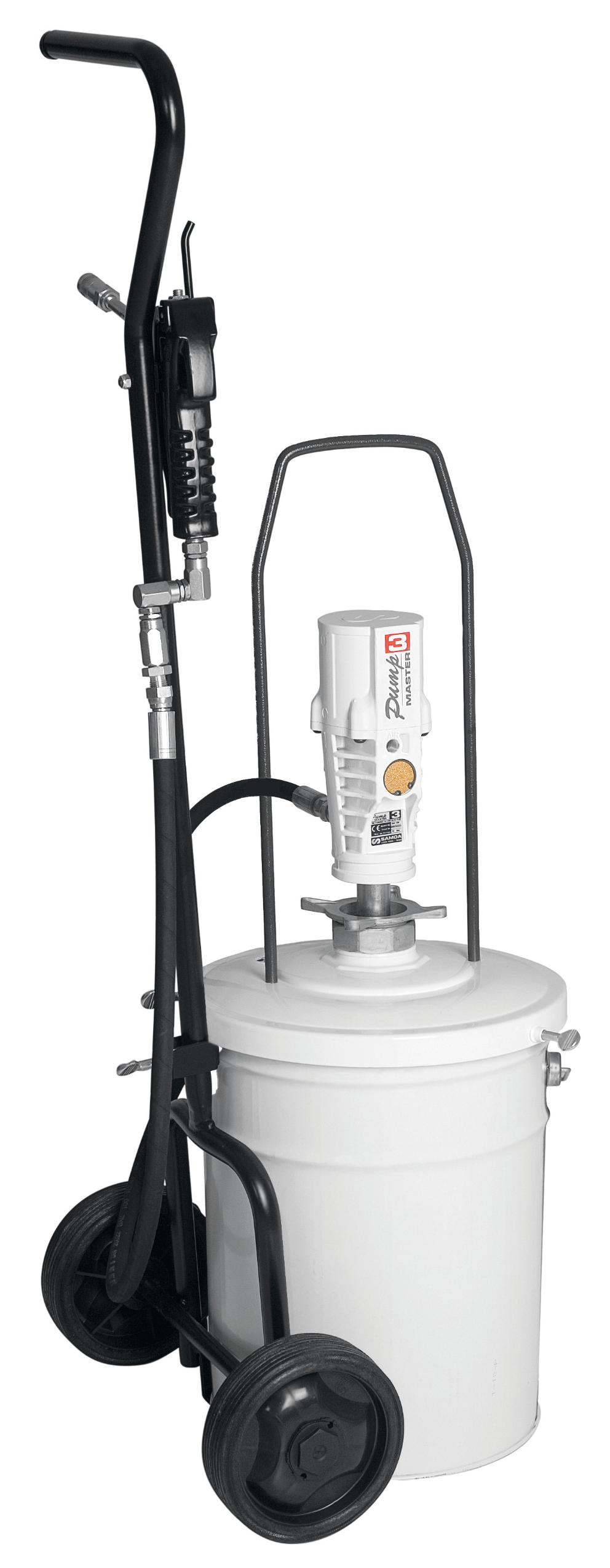 PUMPMASTER 3 - 55:1 RATIO GREASE PNEUMATIC PUMP, 12,5 TO 18 KG PAILS MOBILE PACKAGE