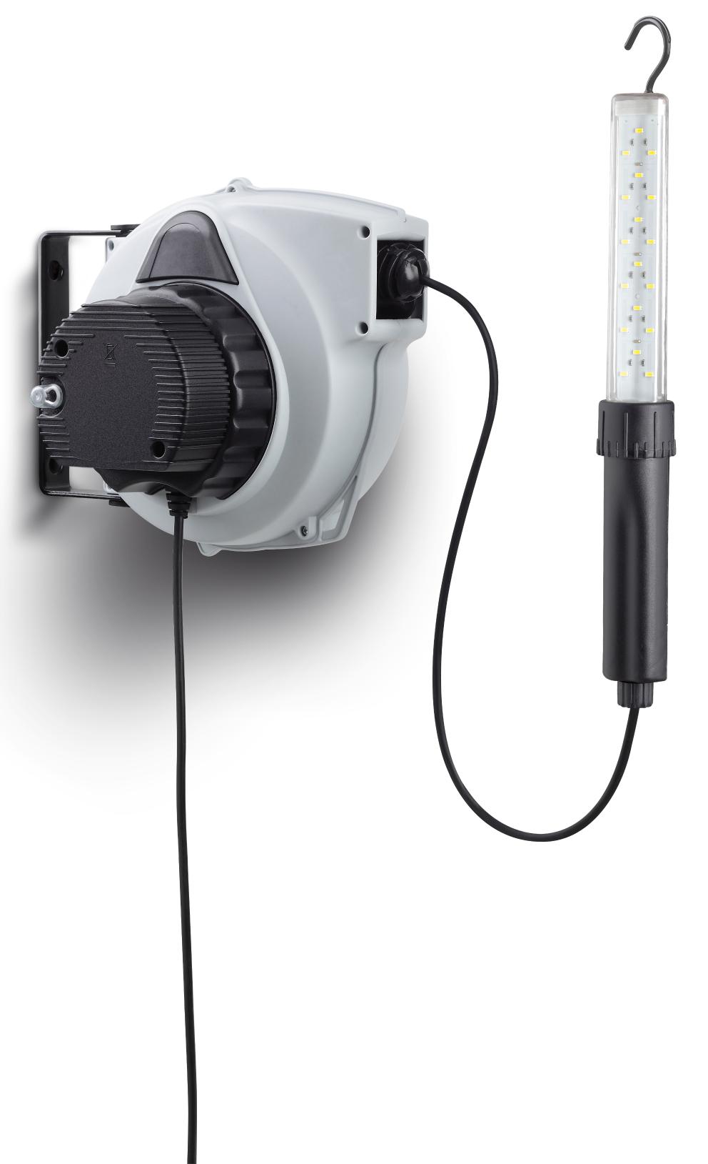 CABLE REEL WITH 230 V AC TO 24 V DC TRANSFORMER AND LED LAMP, RM-POWER SERIES, 230 V, 50 HZ, 15 M