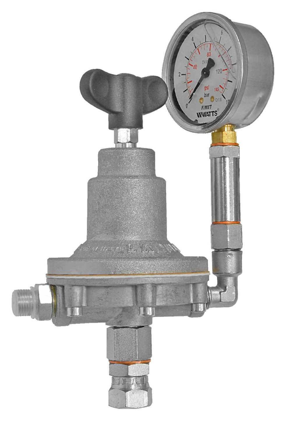 REGULADOR DE BAJA PRESIÓN INOX, MANUAL CON MANÓMETRO 0-14 BAR (27 l/min)
ENTRADA DE LUIDO: 3/8 quot; BSPP(F) SALIDA DE FLUIDO: 1/4 quot; BSPP
(M), MEMBRANAS PTFE + NYLON,  PRESION DE ENTRADA MÁXIMA: 20 BAR