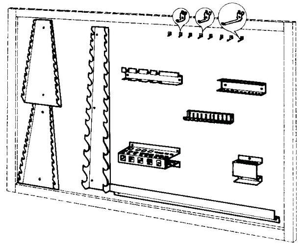 KIT OF ACCESSORIES FOR TOOL BOARDS AND CABINETS, M