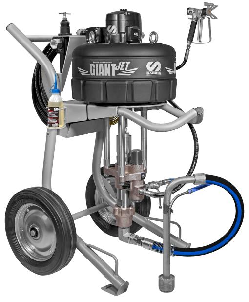 GIANT-JET 50:1 ON TROLLY + LINE FILTER + SUCTION HOSE +ACCESORIES(HOSE:Ø 3/8