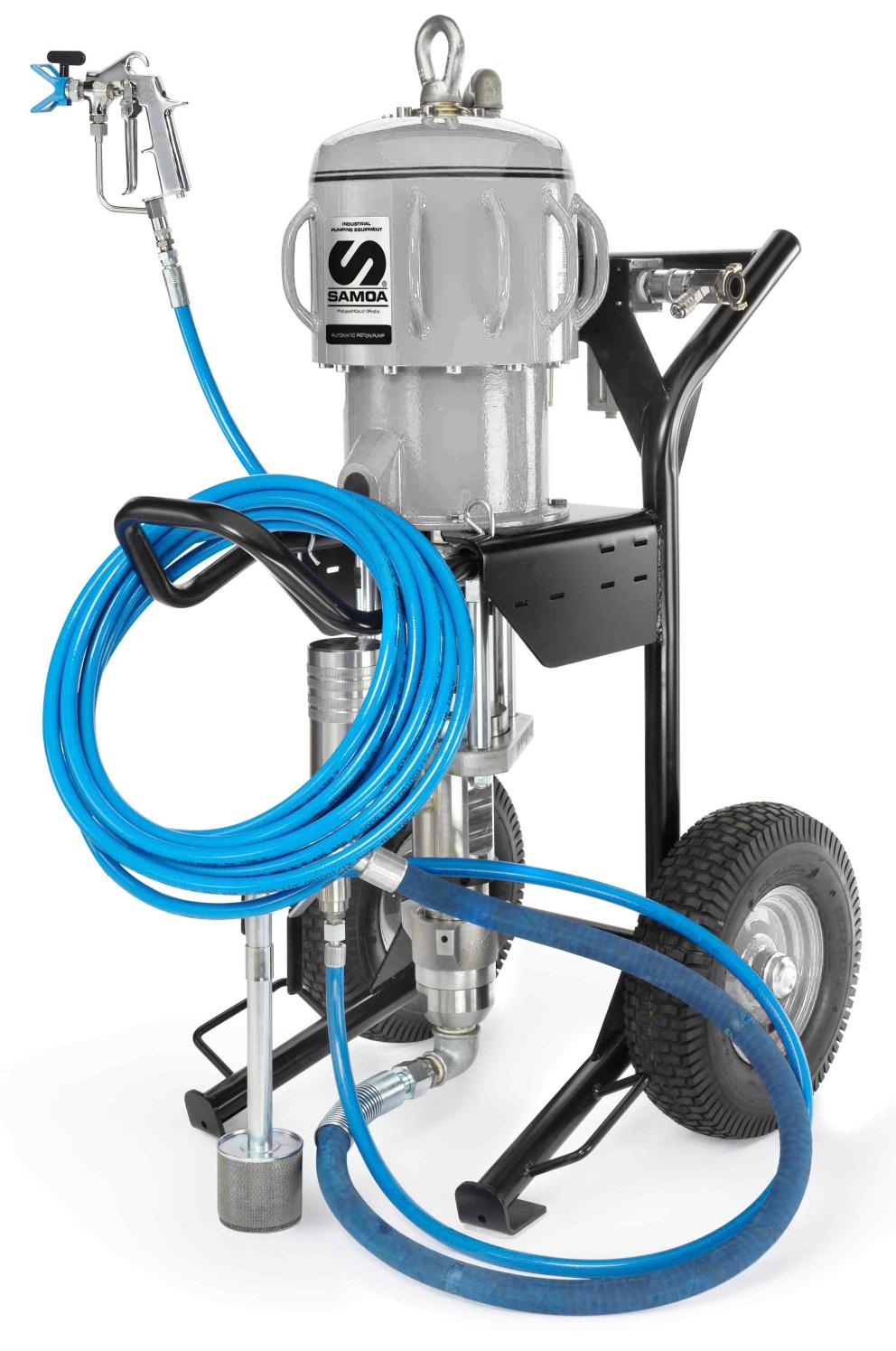 STAINLESS STEEL SUPER-NOVA 45:1 ON Trolley WITH LINE FILTER AND RETURN,AIR FRL, SUCTION HOSE AND SPRAYING KIT (HOSE: 15 m 3/8