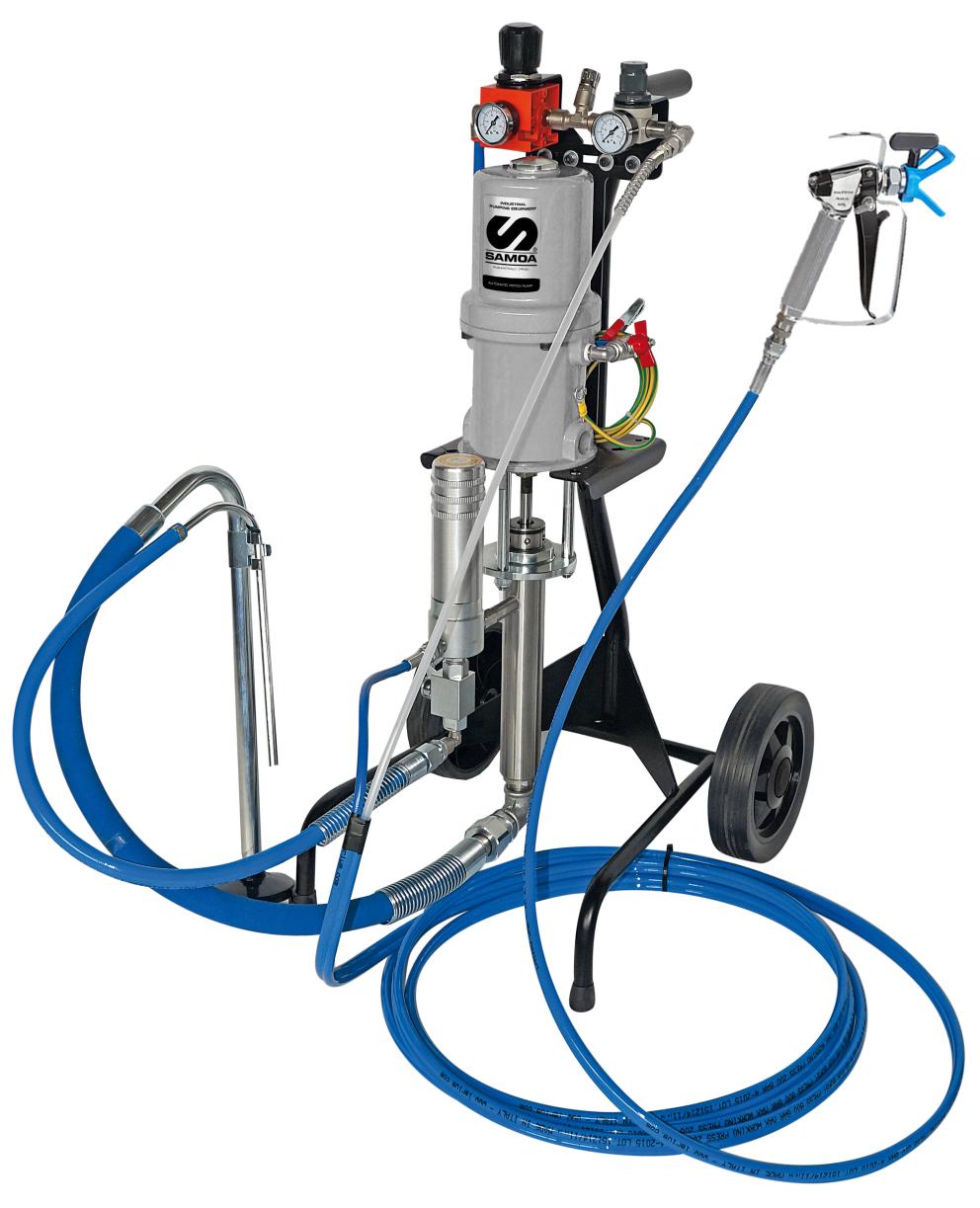 STAINLESS STEEL VEGA 34:1 ON Trolley WITH LINE FILTER, SUCTION HOSE ANDSPRAYING KIT (HOSE: 7,5 m 1/4