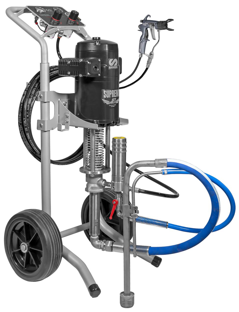 SS SUPREME-JET 33:1 AIR-CONTROLLED AIRLESS ON Trolley + LINE FILTER +SUCTION HOSE  + ACCESORIES (HOSE: Ø 3/16