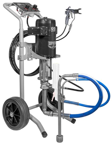 SS SUPREME-JET 33:1 AIR-CONTROLLED AIRLESS ON Trolley + SUCTION HOSE  +ACCESORIES (HOSE: Ø 3/16