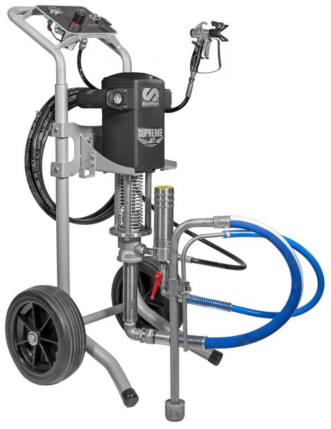 SUPREME-JET 35:1 AIRLESS DE ACERO INOXIDABLE SOBRE CARRO + FILTRO DE
LÍNEA + CAÑA DE ASPIRACIÓN + ACCESORIOS (MANGUERA: Ø 1/4