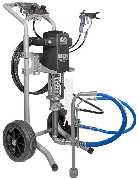 SS SUPREME-JET 35:1 AIR-CONTROLLED AIRLESS ON Trolley + SUCTION HOSE  +ACCESORIES (HOSE: Ø 3/16