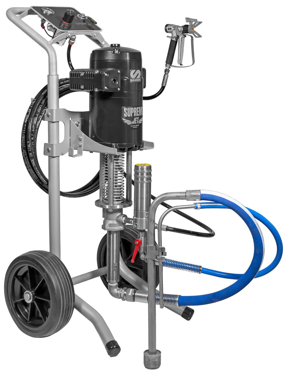 SUPREME-JET 46:1 AIRLESS DE ACERO INOXIDABLE SOBRE CARRO + FILTRO DE
LÍNEA + CAÑA DE ASPIRACIÓN + ACCESORIOS (MANGUERA: Ø 1/4