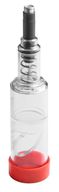 PUSH ACTION GREASE PUMP, 60 CC, PLASTIC TANK, CONCAVE NOZZLE