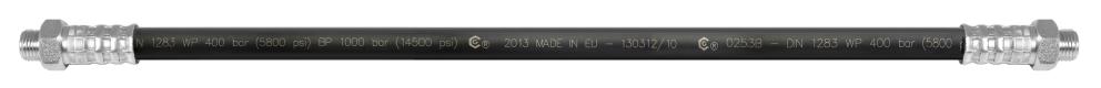 GREASE OUTLET HOSE, SINGLE POLYESTER BRAID, 300 MM