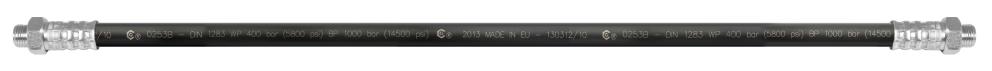 GREASE OUTLET HOSE, SINGLE POLYESTER BRAID, 400 MM