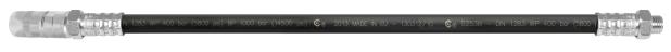 EXTENSIÓN FLEXIBLE CON BOQUILLA PARA BOMBAS O EQUIPOS DE ENGRASE,
POLIESTER DE 1 TRENZA, 300 MM