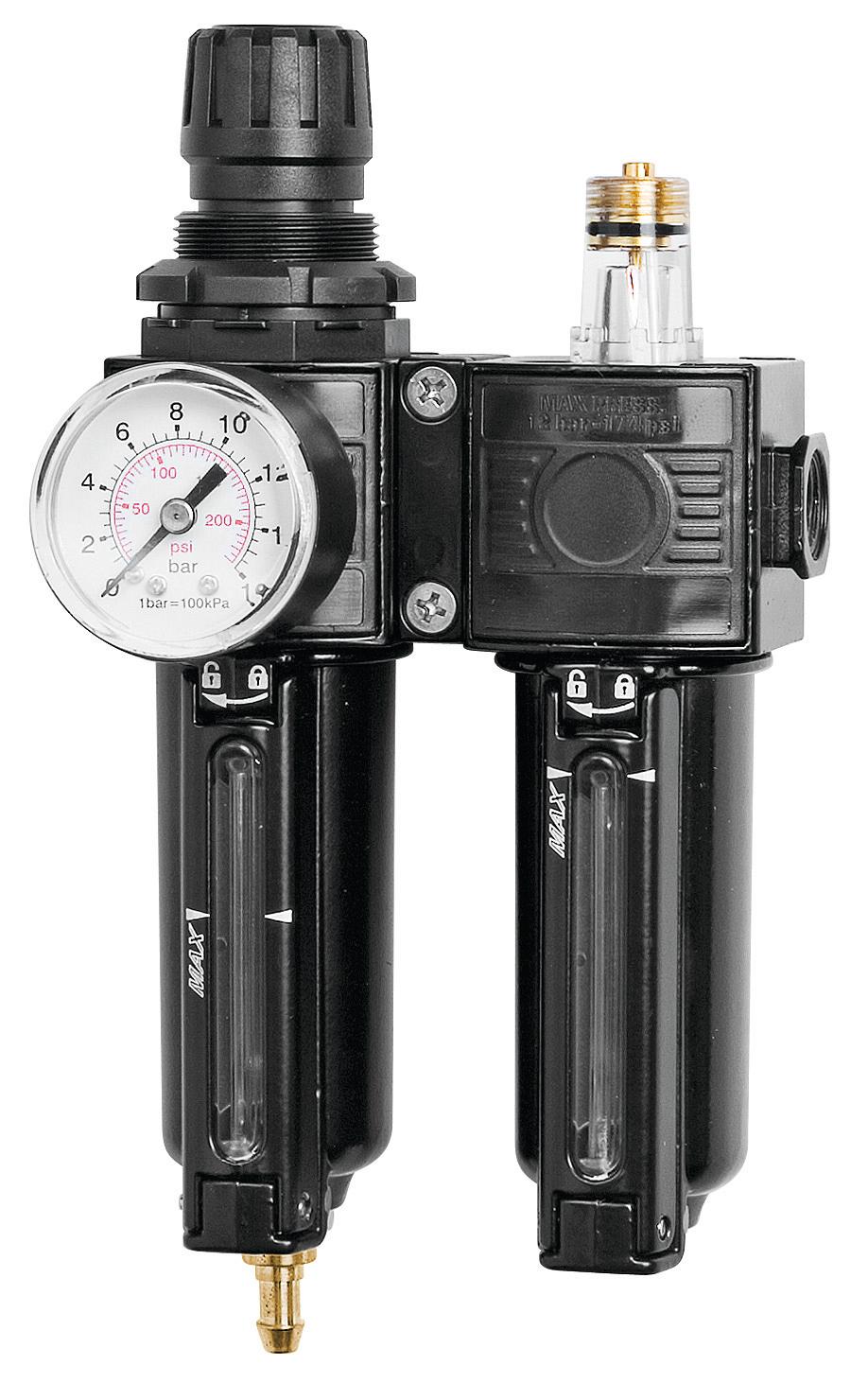 TRATAMIENTO DE AIRE, FILTRO + REGULADOR + LUBRICADOR, 1/4