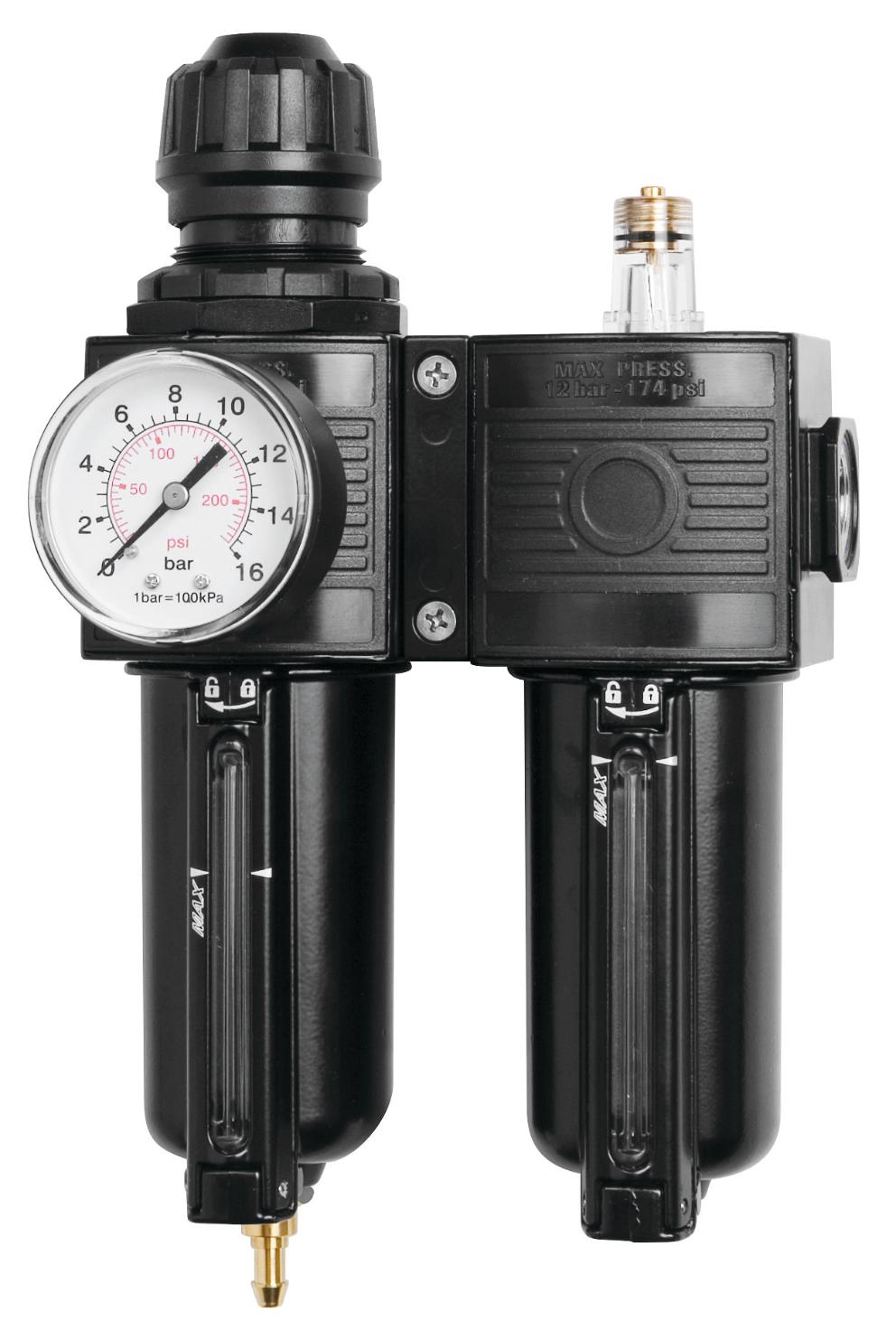 TRATAMIENTO DE AIRE, FILTRO + REGULADOR + LUBRICADOR, 1/2
