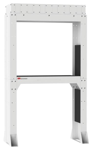 GANTRY FOR INSTALLATION OF 6 HOSE REELS WITH UPPER SUPPORT FOR METER DISPLAYS