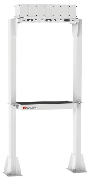 GANTRY FOR INSTALLATION OF 3 HOSE REELS WITH UPPER SUPPORT FOR METER DISPLAYS