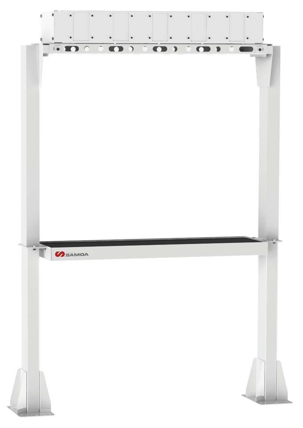 GANTRY FOR INSTALLATION OF 5 HOSE REELS WITH UPPER SUPPORT FOR METER DISPLAYS