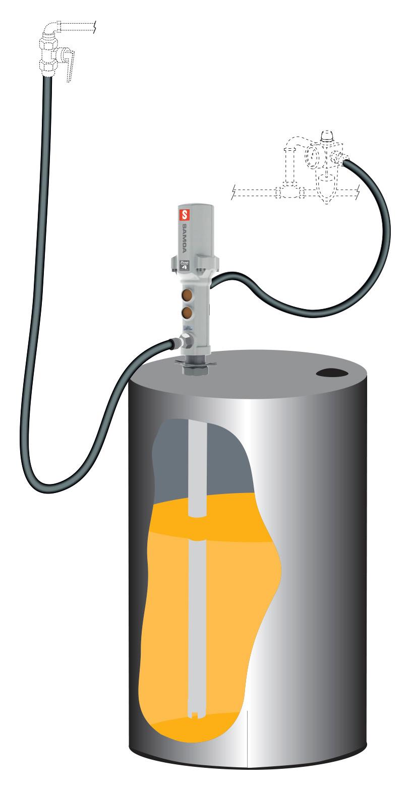 PUMPMASTER 4 - 5:1 RATIO OIL PNEUMATIC PUMP, 205 L DRUM KIT