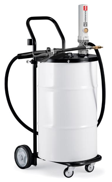 PUMPMASTER 2 - 3:1 RATIO OIL PNEUMATIC PUMP, 50 KG DRUM MOBILE PACKAGE