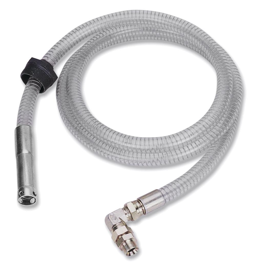 MANGUERA DE SUCCIÓN TRANSPARENTE REFORZADA CON VÁLVULA PIE, BIDÓN 205 L,
IBC 1000 L, 3 M x 3/4