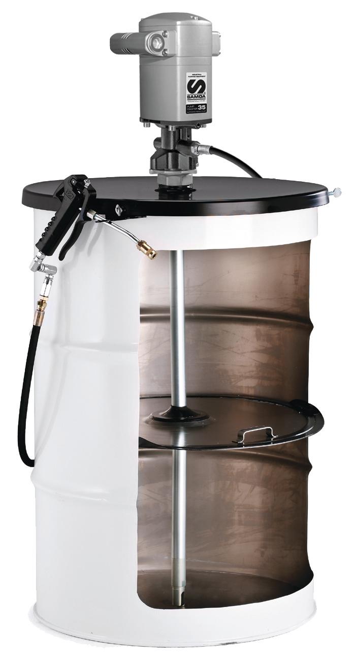 PUMPMASTER 35 - 60:1 RATIO GREASE PNEUMATIC PUMP, 185 KG DRUM STATIONARY
PACKAGE WITH GREASE GUN