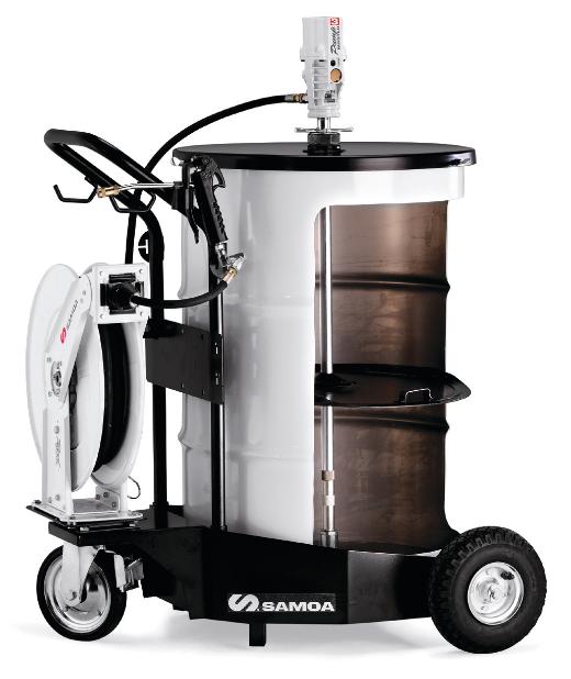 PUMPMASTER 3 - 55:1 RATIO GREASE PNEUMATIC PUMP, 185 KG DRUM MOBILE
PACKAGE WITH HOSE REEL