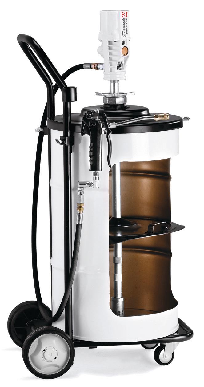 PUMPMASTER 3 - 55:1 RATIO GREASE PNEUMATIC PUMP, 50 KG DRUM MOBILEPACKAGE WITH FOLLOWER PLATE