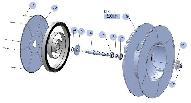 A/W E. MONOBR. SPOOL + SHAFT KIT, 526031 CODE