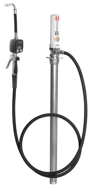 PAQUETE ESTACIONARIO DE BOMBA NEUMÁTICA PUMPMASTER 2 - 1:1 PARA ACEITE CON PISTOLA CONTADORA, BIDÓN 205 L