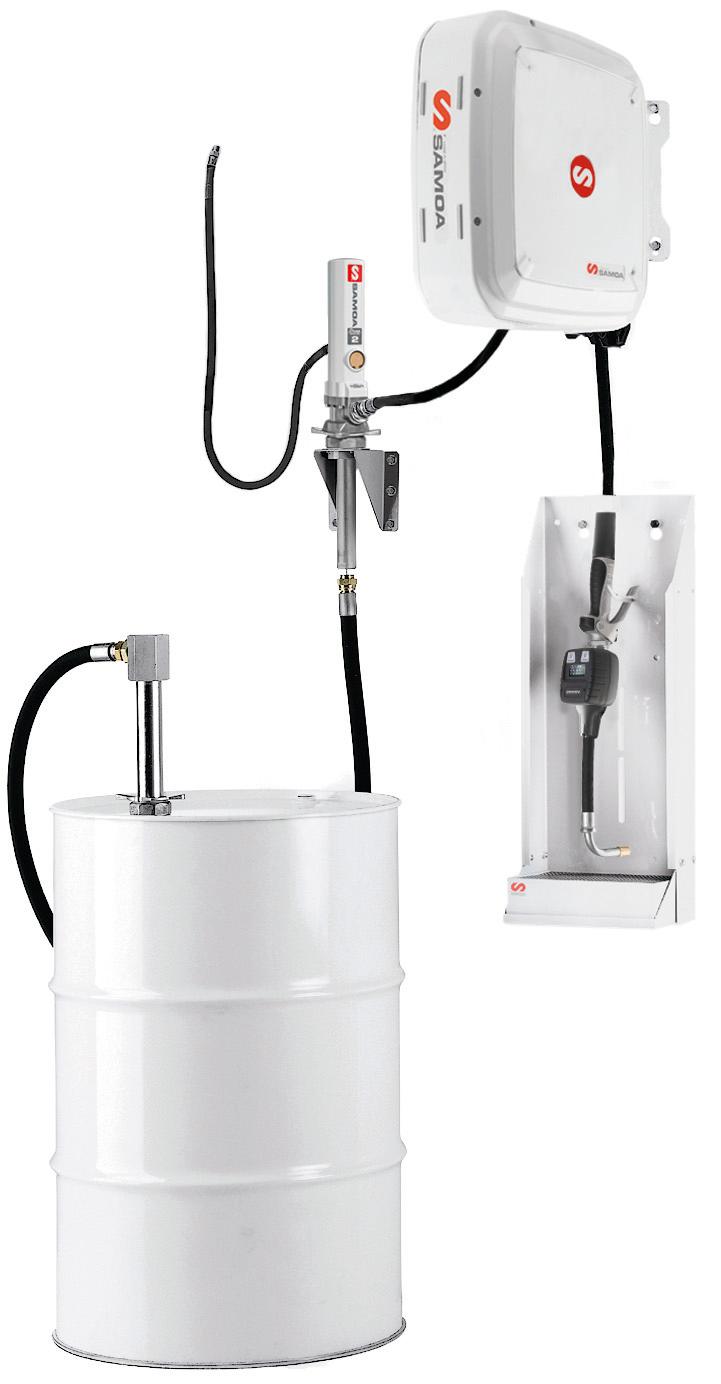 PUMPMASTER 2 - 3:1 RATIO OIL PNEUMATIC PUMP, 205 L DRUM, WALL MOUNTED
STATIONARY PACKAGE WITH RM-12CL REEL