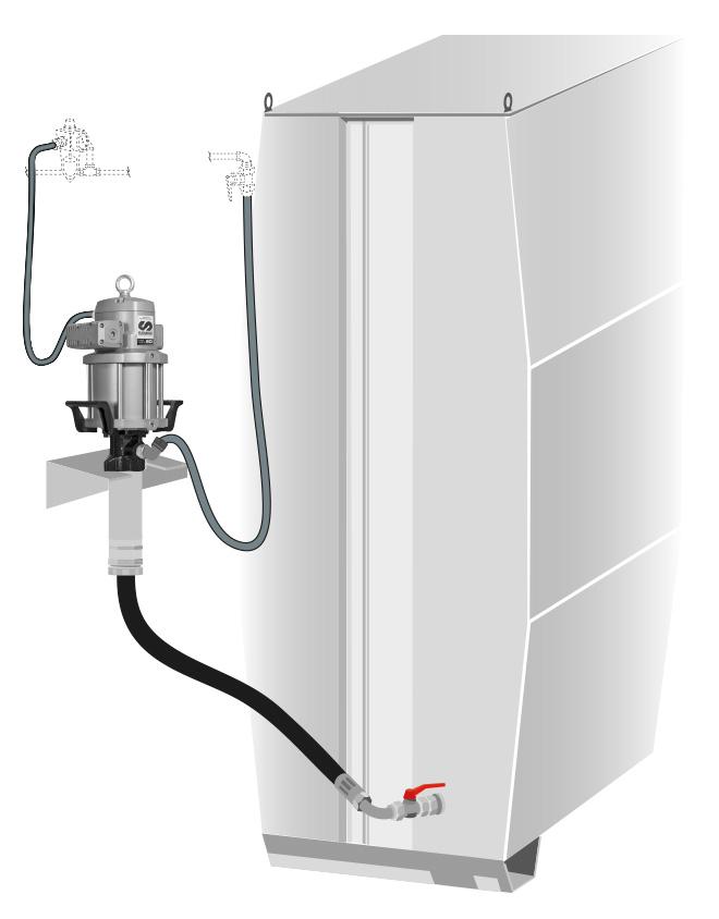 PUMPMASTER 60 - 12:1 RATIO OIL PNEUMATIC PUMP, TANKS OR IBC, WALL
MOUNTED KIT