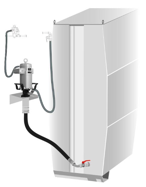 PUMPMASTER 45 - 3:1 RATIO OIL PNEUMATIC PUMP, TANKS OR IBC, WALL MOUNTED KIT