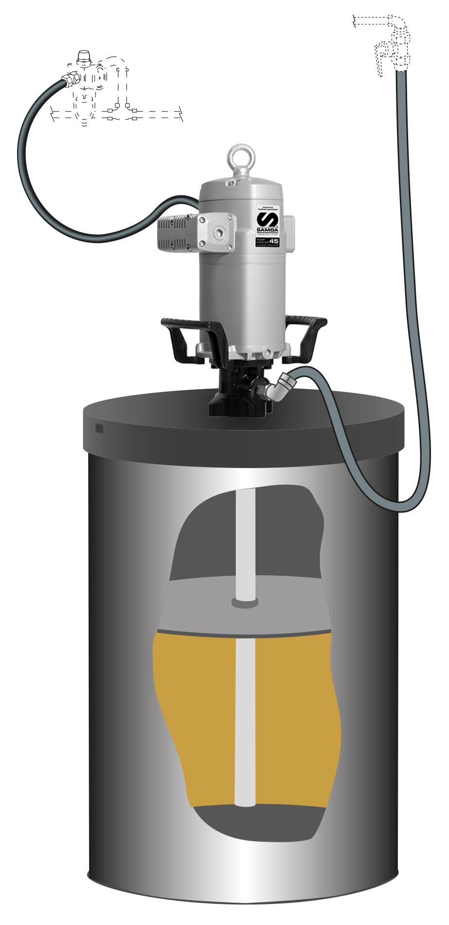 PUMPMASTER 45 - 40:1 RATIO GREASE PNEUMATIC PUMP, 50 KG DRUM KIT