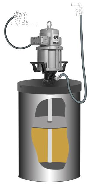 PUMPMASTER 60 - 80:1 RATIO GREASE PNEUMATIC PUMP, 50 KG DRUM KIT
